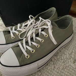 Olive Green Platform Converse